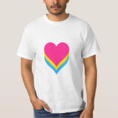 Pansexuality pride hearts T-shirt (Voorkant)