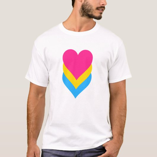 Pansexuality pride hearts T-Shirt (Voorkant)