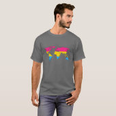 Pansexuality pride wereldkaart T-Shirt (Voorkant volledig)
