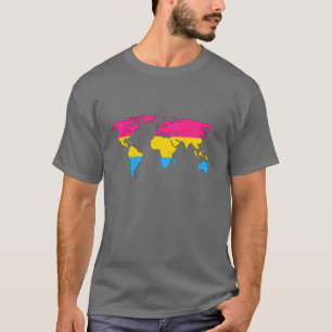 Pansexuality pride wereldkaart T-Shirt