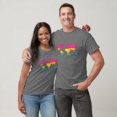 Pansexuality pride wereldkaart T-Shirt (Unisex)