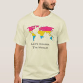 Pansexuality pride wereldkaart T-Shirt (Voorkant)