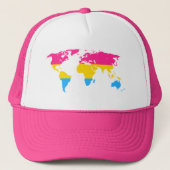 Pansexuality pride world map map Hat Trucker Pet (Voorkant)