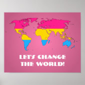 Pansexuality pride world map poster (Voorkant)