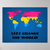Pansexuality pride world mapposter poster (Voorkant)