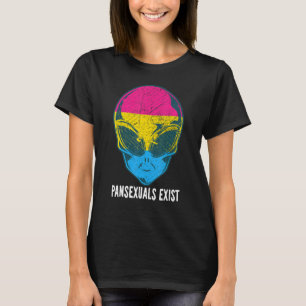 Pansexuals bestaan Pan Alien Pride Rainbow LGBTQIA T-shirt