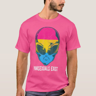 Pansexuals bestaan Pan Alien Pride Rainbow LGBTQIA T-shirt