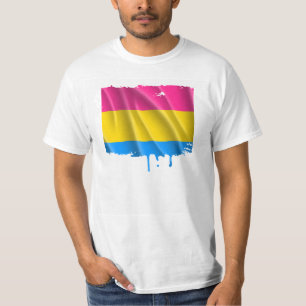PANSEXUEEL PRIDE FLAG WAVY ONTWERP T-SHIRT