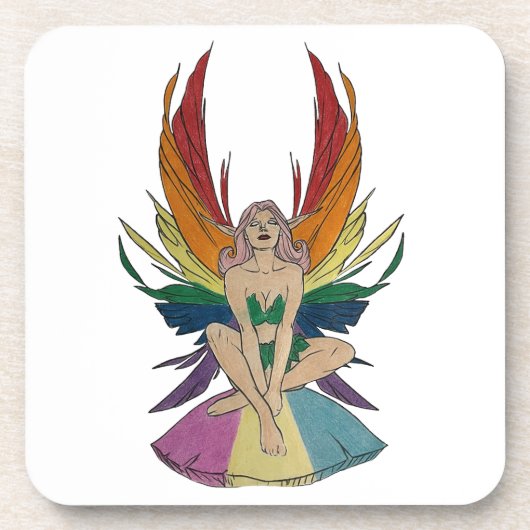 Pansexuele fee bier onderzetter (Voorkant)