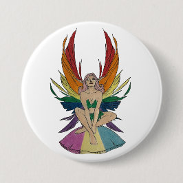 Pansexuele fee ronde button 7,6 cm