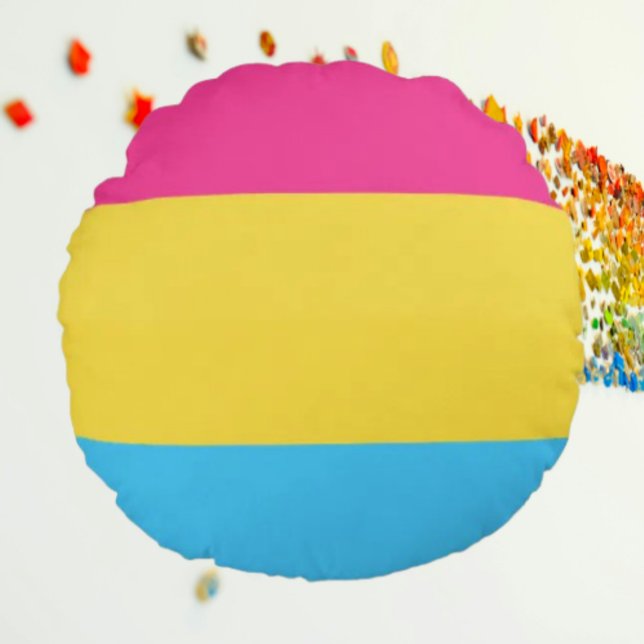 Pansexuele Pride Cirkel Rond Kussen (Creator heeft geüpload)