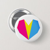 Pansexuele Pride Hart Knop Ronde Button 5,7 Cm (Voorkant /achterkant)