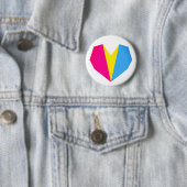 Pansexuele Pride Hart Knop Ronde Button 5,7 Cm (In situ)