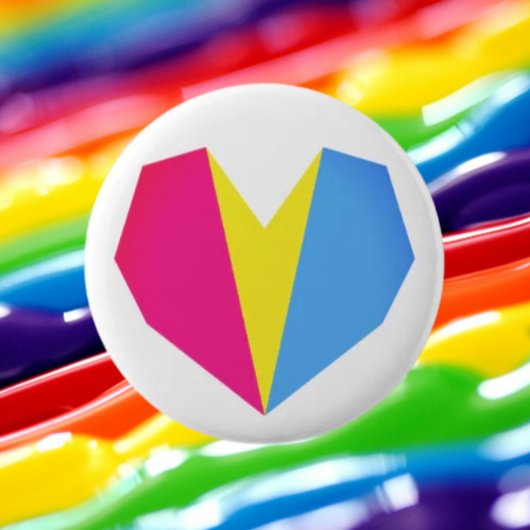 Pansexuele Pride Hart Knop Ronde Button 5,7 Cm