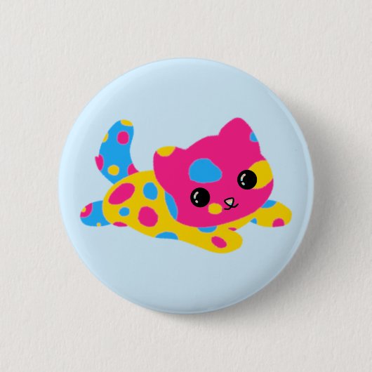 Pansexuele Pride Kat Knoop Ronde Button 5,7 Cm (Voorkant)
