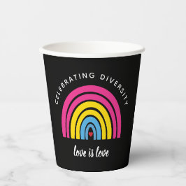 Pansexuele Pride Viering Diversiteit Liefde Is Lie Papieren Bekers