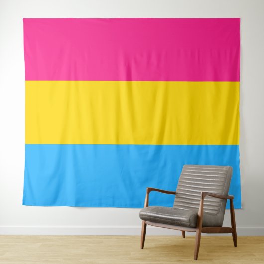 Pansexuele Pride Vlag Horizontaal Wandkleed (In Situ (horizontaal))