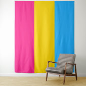 Pansexuele Pride Vlag Horizontaal Wandkleed (In situ)