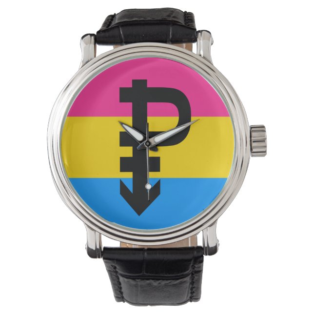 PANSEXUELE PRIDE VLAG HORLOGE (Voorkant)