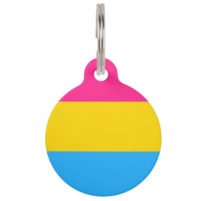 Pansexuele Pride Vlag LGBTQ Huisdierpenning (Voorkant)
