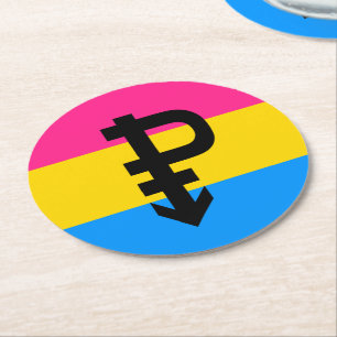 Pansexuele Pride-vlag Ronde Kartonnen Onderzetter