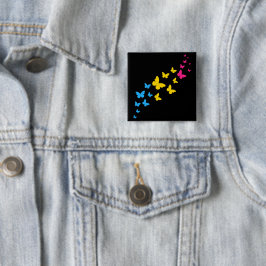 Pansexuele Pride Vlinderpad Vierkante Button 5,1 Cm