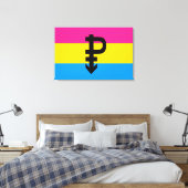 Pansexuele Pridevlag Canvas Afdruk (Insitu (Slaapkamer))