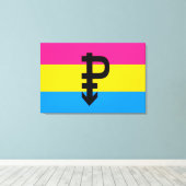 Pansexuele Pridevlag Canvas Afdruk (Insitu (Houten vloer))