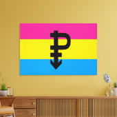 Pansexuele Pridevlag Canvas Afdruk (Insitu (Woonkamer))