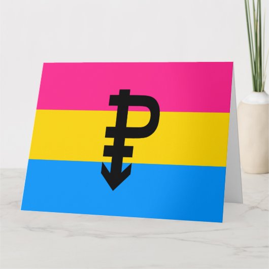 Pansexuele Pridevlag Kaart (Voorkant)