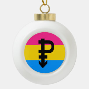 Pansexuele Pridevlag Keramische Bal Ornament