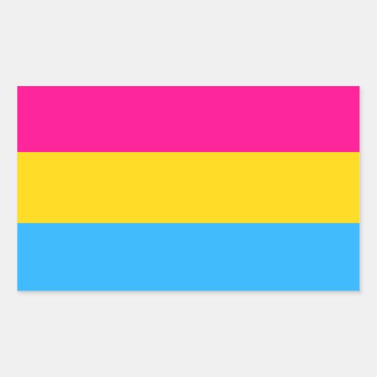 "PANSEXUELE PRIDEVLAG" RECHTHOEKIGE STICKER (Voorkant)
