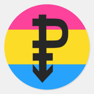 Pansexuele Pridevlag Ronde Sticker