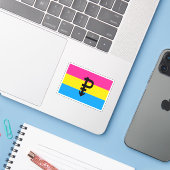 Pansexuele Pridevlag Sticker (Laptop met iPhone)