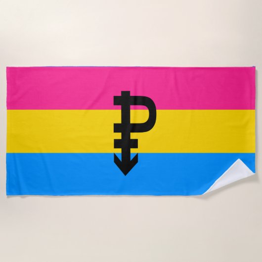 Pansexuele Pridevlag Strandlaken (Voorkant)
