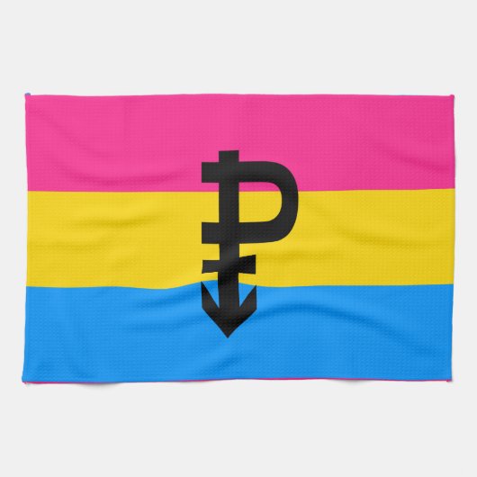 Pansexuele Pridevlag Theedoek (Horizontaal)