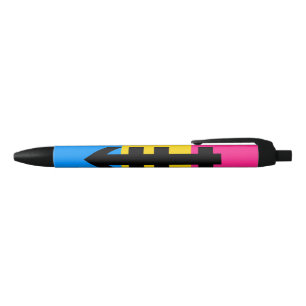 Pansexuele Pridevlag Zwarte Inkt Pen