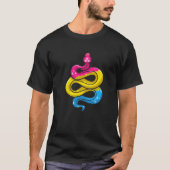 Pansexuele trots spullen Pan vlag kleuren slang re T-shirt (Voorkant)