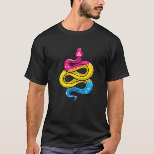 Pansexuele trots spullen Pan vlag kleuren slang re T-shirt (Voorkant)