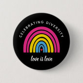 Pansexuele trots viert diversiteit Love Is Love Ronde Button 5,7 Cm (Voorkant)