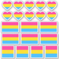 Pansexuele vlag en Pride Stickers / Hartjes