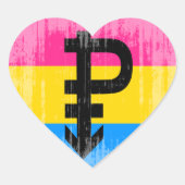  Pansexuele vlag Hart Sticker (Voorkant)