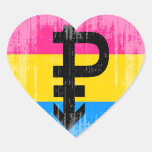 Pansexuele vlag Hart Sticker