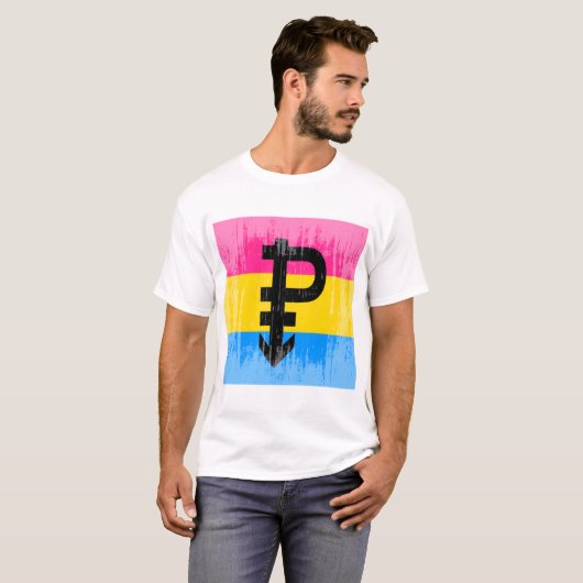  Pansexuele vlag T-shirt (Voorkant volledig)