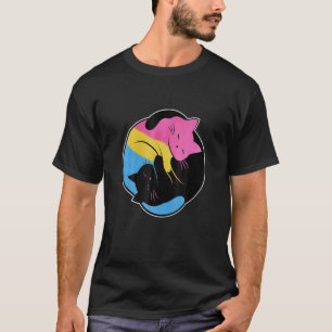 Pansexuele Yin Yang Kat Pan Pride Vlag Lgb Gay Sub T-shirt
