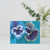 Pansieblauw briefkaart voor bloemenkunst (Staand voorkant)