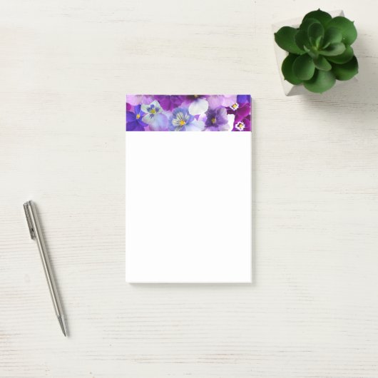 Pansiebloemen Floral border Print Design Post-it® Notes (Kantoor)