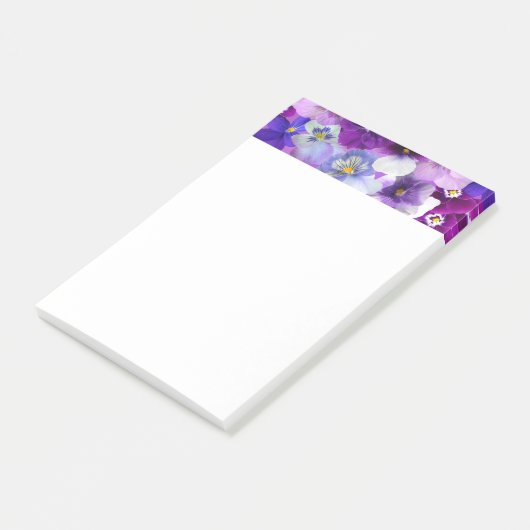 Pansiebloemen Floral border Print Design Post-it® Notes (Schuin)