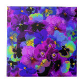 Pansiebloemen keramische Tegel Paarse Violet Colou Tegeltje (Voorkant)