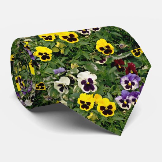 Pansiebloemen Stropdas (Opgerold)